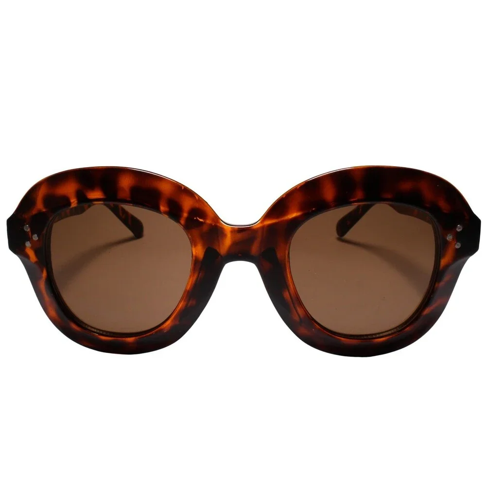 Classy Exotic Silver Studded Thick Frame 80s Hip Hop Swagger Tortoise Sunglasses